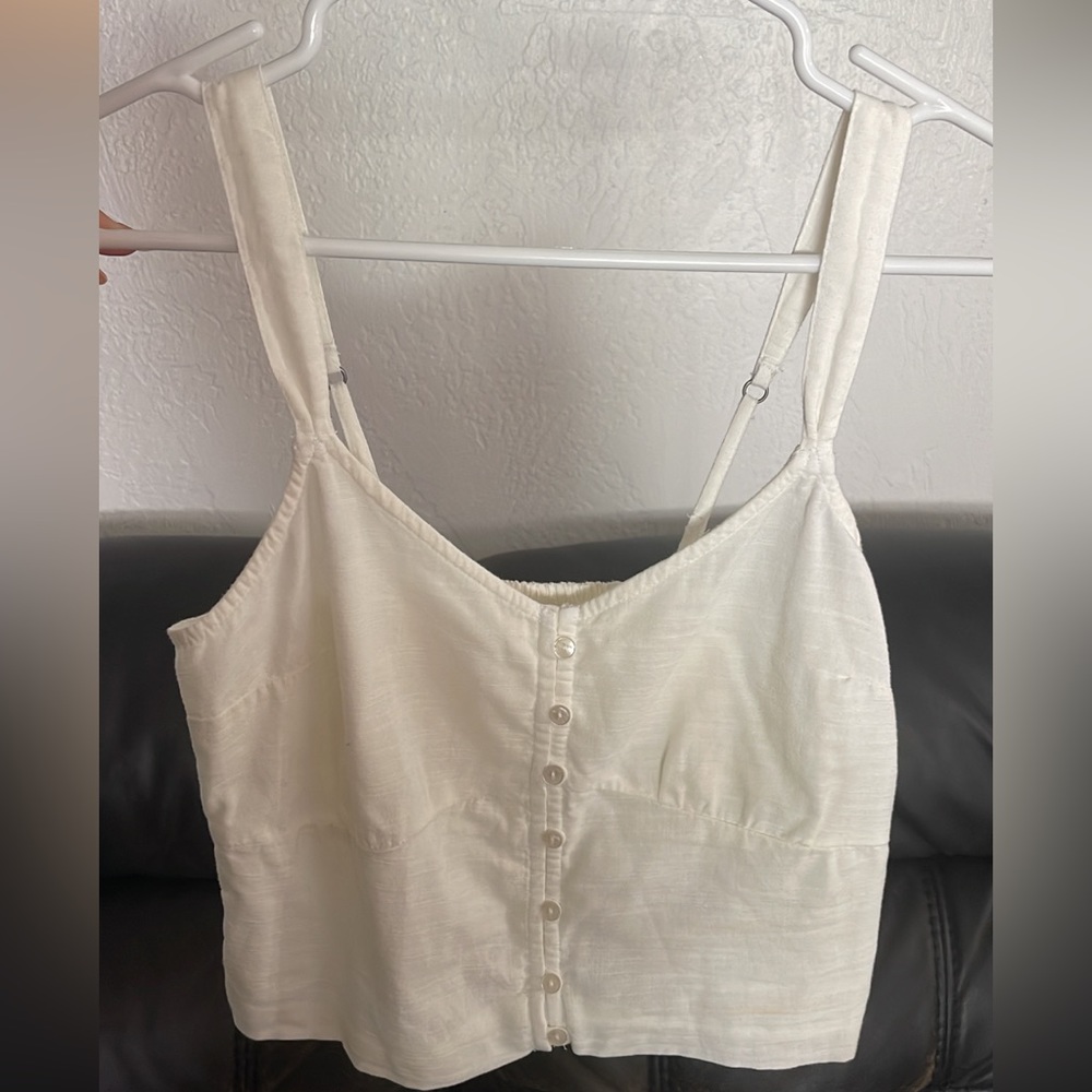 Abercrombie Linen blend crop tank top